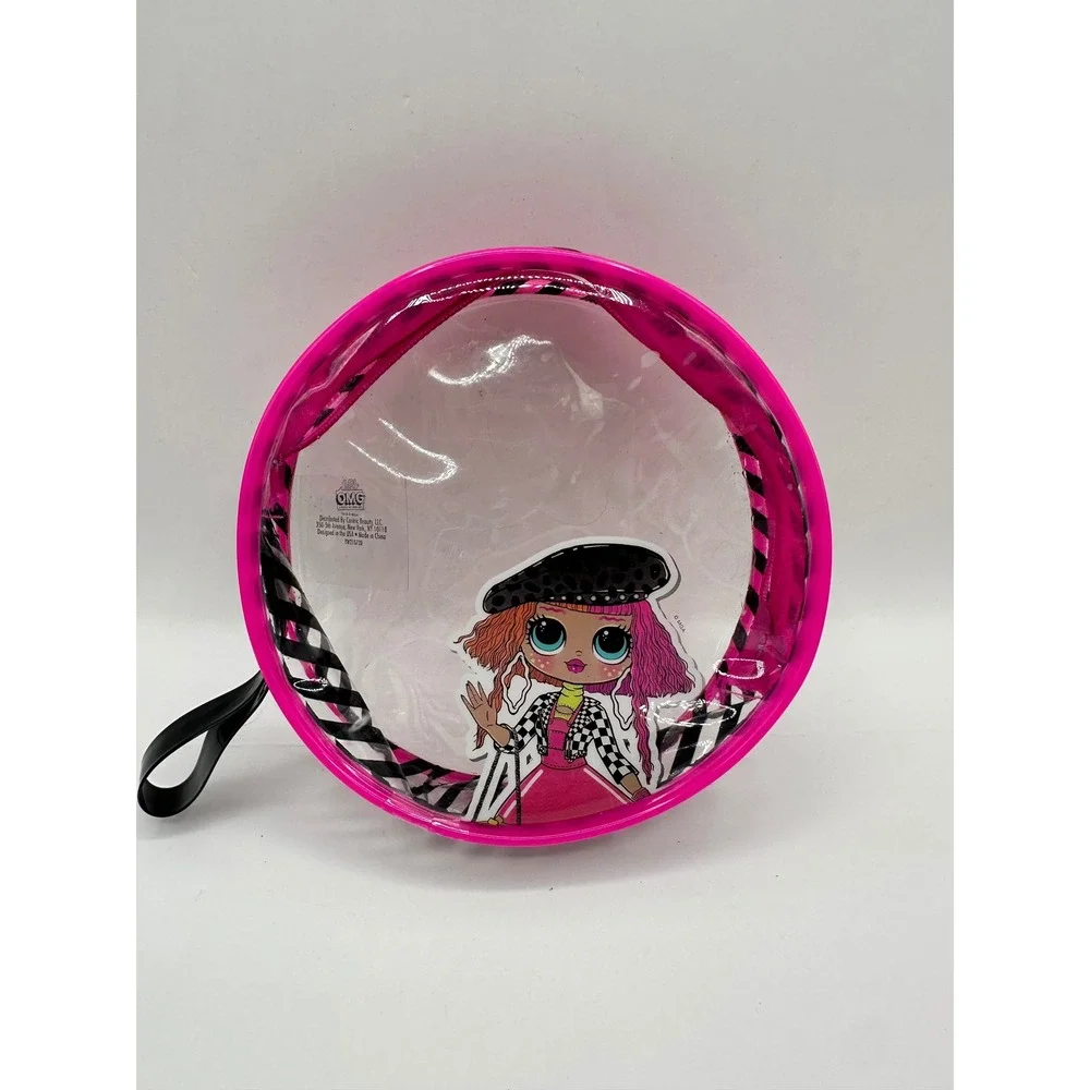 L.O.L. Surprise! OMG Doll Pink Clear Zippered Round Cosmetic Travel Bag